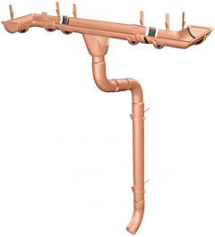 Полная комплектация медного водостока Замбели